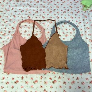 shein halter lot of two! *PLUS BONUS COLORBLOCK HALTER*
